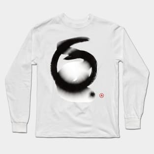 Zen Circle in Wet Ink Hitsuzendo Long Sleeve T-Shirt